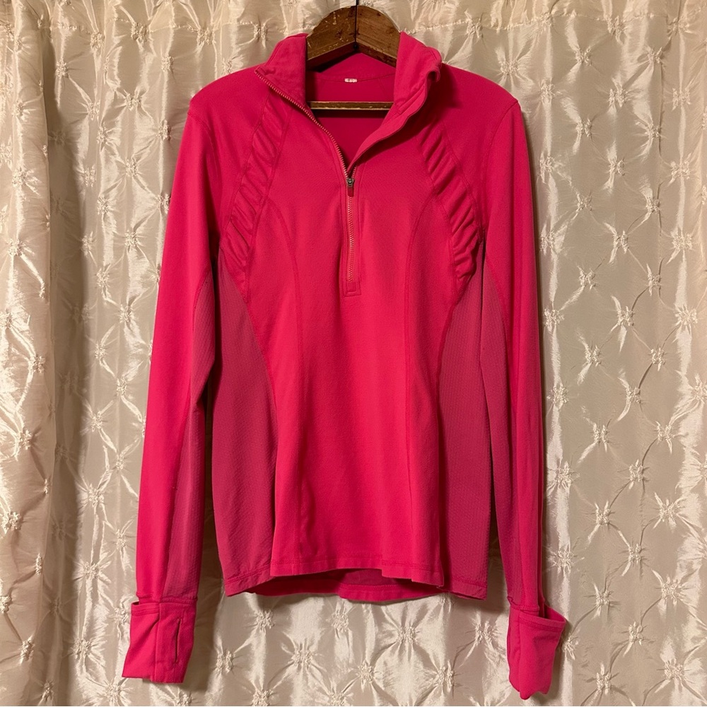 Lululemon Hot Pink Half Zip Pullover Jacket Long Sleeve Layer Running Top